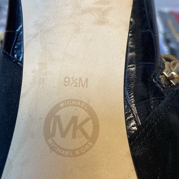 Michael Kors | Womens 9.5 | Ankle Booties | Sammy | Mixed Media | Croc Accent - Picture 11 of 13